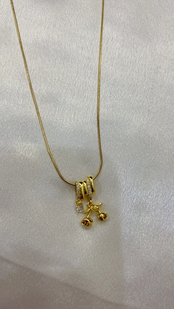 Golden_Cherry_Charm_Necklace_For_Women_And_Girls