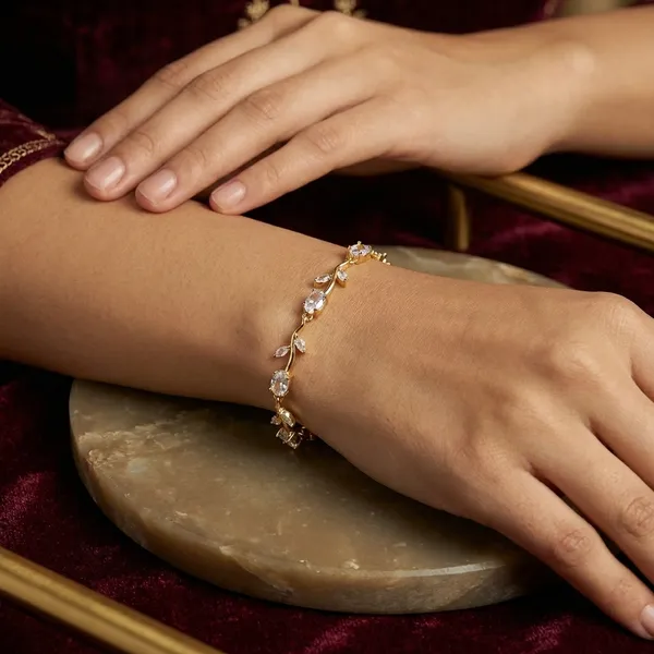 Golden_And_White_Tulip_Golden_Bracelets_For_Women_And_Girls