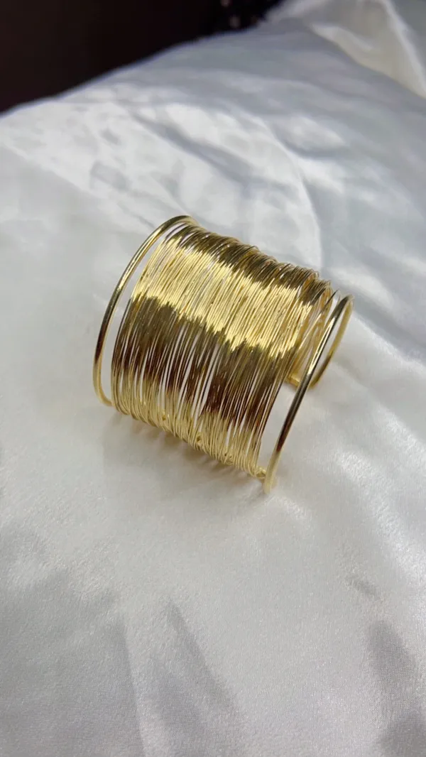 Golden_Multi_Wire_Cuff_Bracelet_For_Women_And_Girls