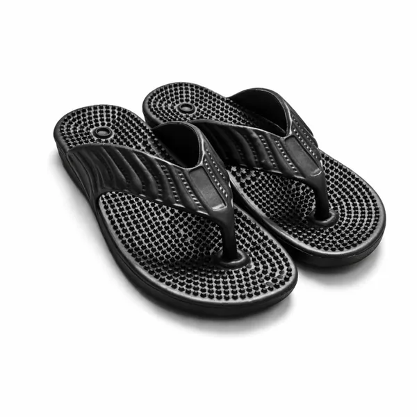 Black_Acupressure_Eva_Flip_Flops_Lightweight_Arch_Support_Slippers_With_Textured_Footbed_Water_Resistant_For_Men