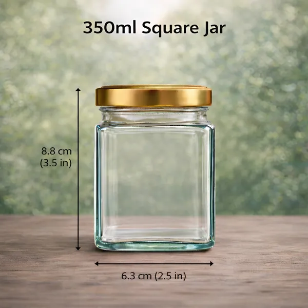 Cocinaire_350ml_Square_Glass_Jar_with_Airtight_Golden_Metal_Lid_�_Premium_Food_Grade_Kitchen_Storage_Container_for_Spices,_Dry_Fruits,_Pulses,_Grains,_Pantry_Organizer,_BPA_Free_(Pack_of_6)