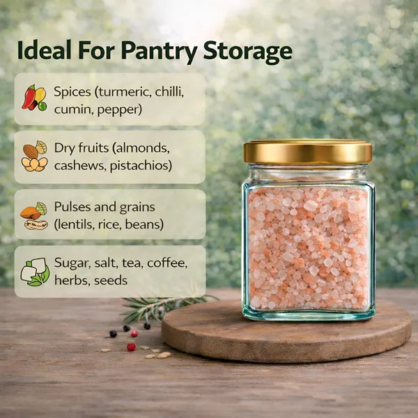 Cocinaire_350ml_Square_Glass_Jar_with_Airtight_Golden_Metal_Lid_�_Premium_Food_Grade_Kitchen_Storage_Container_for_Spices,_Dry_Fruits,_Pulses,_Grains,_Pantry_Organizer,_BPA_Free_(Pack_of_6)