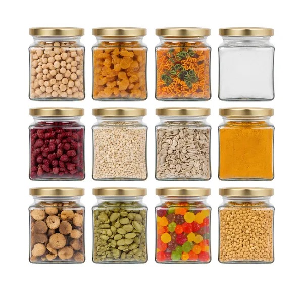 Cocinaire_350ml_Square_Glass_Jar_with_Airtight_Golden_Metal_Lid_�_Premium_Food_Grade_Kitchen_Storage_Container_for_Spices,_Dry_Fruits,_Pulses,_Grains,_Pantry_Organizer,_BPA_Free_(Pack_of_12)