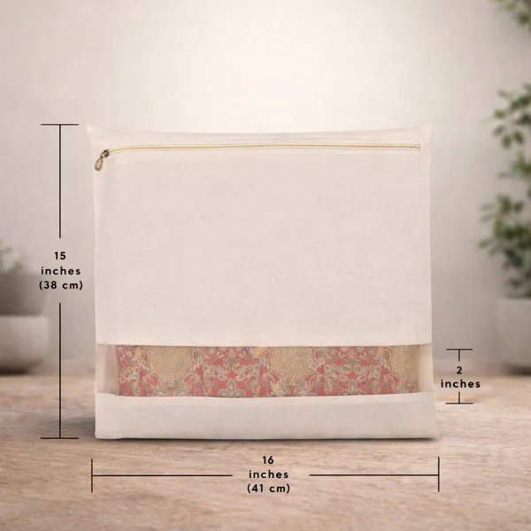 Cocinaire_Reusable_Saree_Cover_Bags_Set_with_Zipper,_Cotton_Fabric_Storage_Organizer_with_Transparent_Window,_Breathable_Dustproof_Wardrobe_&_Travel_Saree_Storage_Bags_for_Women_(Beige)_(Pack_of_12)