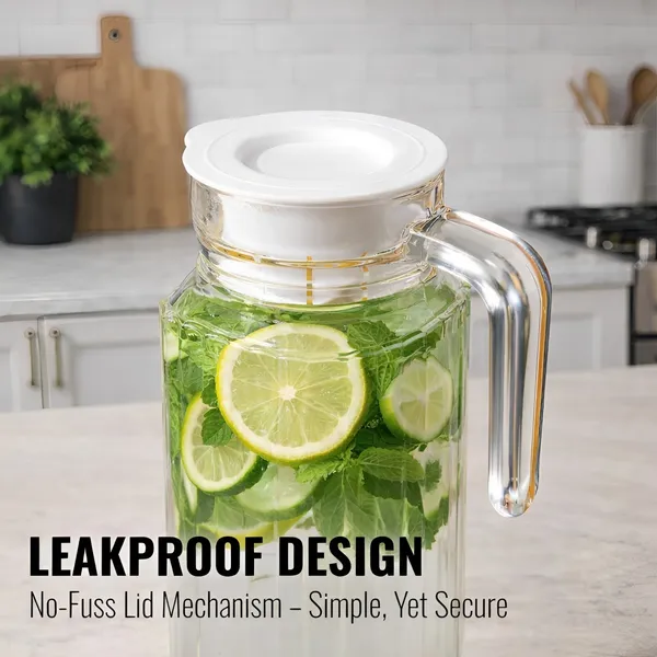 Cocinaire_1100ml_Square_Lining_Glass_Water_Jug_with_Plastic_Lid_&_Handle,_Leakproof_Beverage_Pitcher,_BPA_Free_Juice_Milk_Lemonade_Iced_Tea_Carafe,_Large_Capacity_Kitchen_Fridge_Drink_Dispenser_(Pack_of_1)