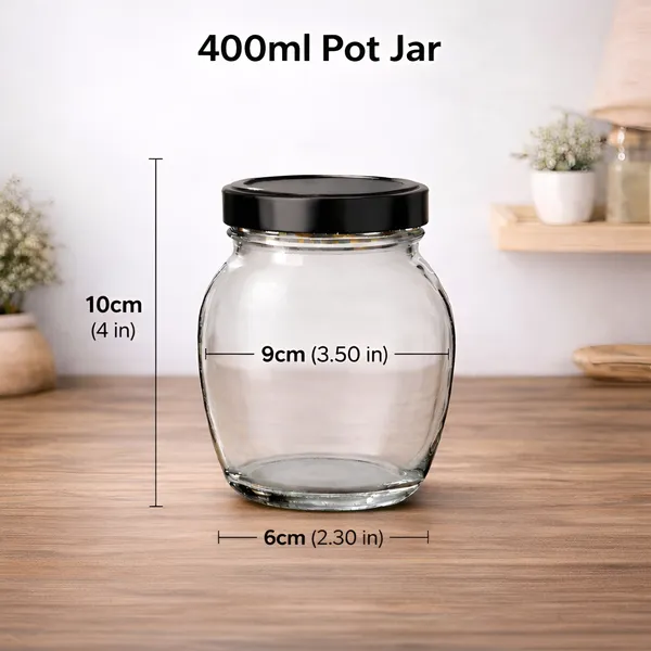 Cocinaire_400ml_Pot_Shape_Glass_Jar_with_Airtight_Black_Metal_Screw_Lid_�_Premium_Food_Grade_Kitchen_Storage_Container_for_Spices,_Dry_Fruits,_Pulses,_Grains,_Sugar,_Pantry_Organizer_BPA_Free_(Pack_of_12)