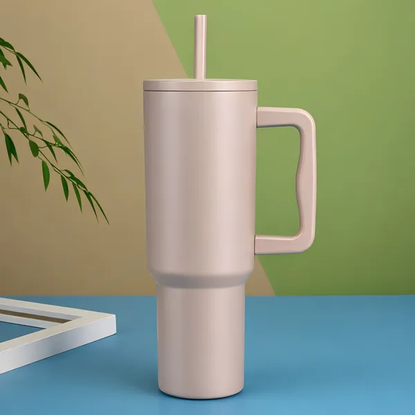 Cocinaire_1200ML_Vacuum_Insulated_Travel_Tumbler_With_Handle_And_Straw_Lid_Double_Wall_Thermal_Drinkware_Leakproof_Large_Capacity_Hot_And_Cold_Beverage_Tumbler_For_Coffee_Water_Office_Gym_Travel_(Beige)_(Pack_of_1)