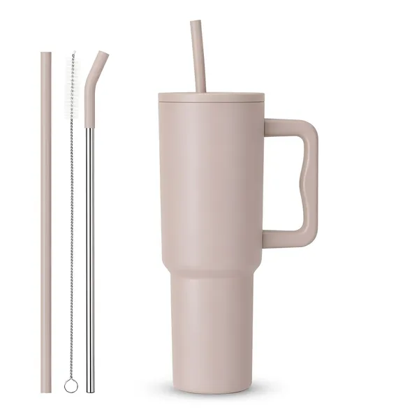 Cocinaire_1200ML_Vacuum_Insulated_Travel_Tumbler_With_Handle_And_Straw_Lid_Double_Wall_Thermal_Drinkware_Leakproof_Large_Capacity_Hot_And_Cold_Beverage_Tumbler_For_Coffee_Water_Office_Gym_Travel_(Beige)_(Pack_of_1)