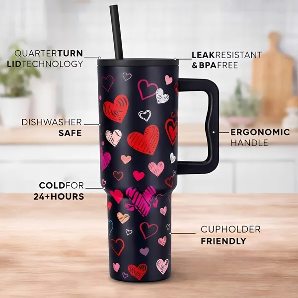 Cocinaire_1200ML_Vacuum_Insulated_Travel_Tumbler_With_Handle_And_Straw_Lid_Double_Wall_Thermal_Drinkware_Leakproof_Large_Capacity_Hot_And_Cold_Beverage_Tumbler_For_Coffee_Water_Office_Gym_Travel_(Heart_Print-Black)_(Pack_of_1)