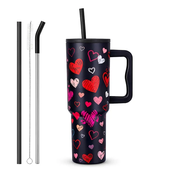 Cocinaire_1200ML_Vacuum_Insulated_Travel_Tumbler_With_Handle_And_Straw_Lid_Double_Wall_Thermal_Drinkware_Leakproof_Large_Capacity_Hot_And_Cold_Beverage_Tumbler_For_Coffee_Water_Office_Gym_Travel_(Heart_Print-Black)_(Pack_of_1)