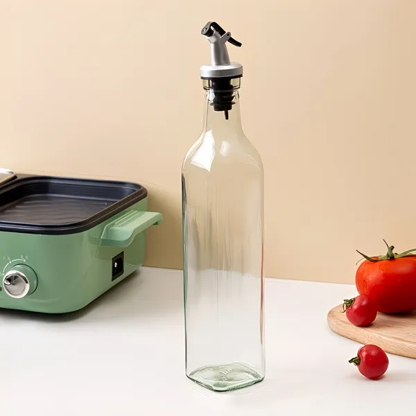 Cocinaire_500ml_Premium_1-Glass_Oil_Dispenser_Bottle_with_Stainless_Steel_Flip-Top_Spout,_Leak-Proof_Silicone_Stopper,_Drip-Free_Kitchen_Oil_Pourer,_Food_Grade_Shatter_Resistant_Olive_Oil_&_Vinegar_Container_(Pack_of_1)