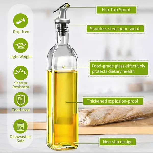 Cocinaire_500ml_Premium_1-Glass_Oil_Dispenser_Bottle_with_Stainless_Steel_Flip-Top_Spout,_Leak-Proof_Silicone_Stopper,_Drip-Free_Kitchen_Oil_Pourer,_Food_Grade_Shatter_Resistant_Olive_Oil_&_Vinegar_Container_(Pack_of_1)