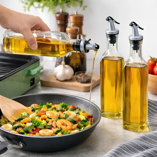 Cocinaire_500ml_Premium_1-Glass_Oil_Dispenser_Bottle_with_Stainless_Steel_Flip-Top_Spout,_Leak-Proof_Silicone_Stopper,_Drip-Free_Kitchen_Oil_Pourer,_Food_Grade_Shatter_Resistant_Olive_Oil_&_Vinegar_Container_(Pack_of_1)