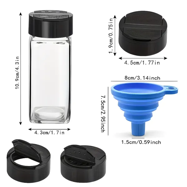 Cocinaire_2-500ml_Glass_Oil_Dispenser_Bottle_Set_with_Stainless_Steel_Drip-Free_Pour_Spout,_2-100ml_Flip-Top_Spice_Jars,_Silicone_1-Spatula,_1-Oil_Brush_&_1-Collapsible_Funnel_�_Kitchen_Cooking_&_BBQ_Combo_(Pack_of_7)