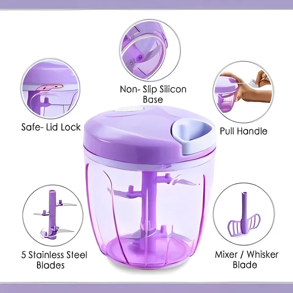 Cocinaire_900ml_Manual_Pull_Cord_Food_Chopper_5_Blade_Vegetable_Cutter_&_Mini_Mixer_for_Kitchen_�_Hand_Press_Onion_Garlic_Chopper_with_Safe_Lock_Lid_&_Non_Slip_Base_(Pack_of_1)