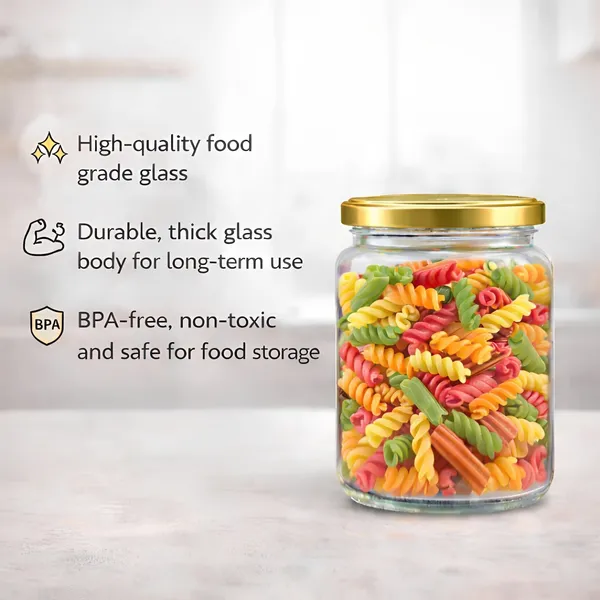 Cocinaire_500ml_Round_Glass_Jar_Airtight_Storage_Container_with_Golden_Metal_Screw_Lid_�_Food_Grade_Clear_Kitchen_Pantry_Jar_for_Spices,_Dry_Fruits,_Pulses,_Sugar_&_Coffee_(Pack_of_6)