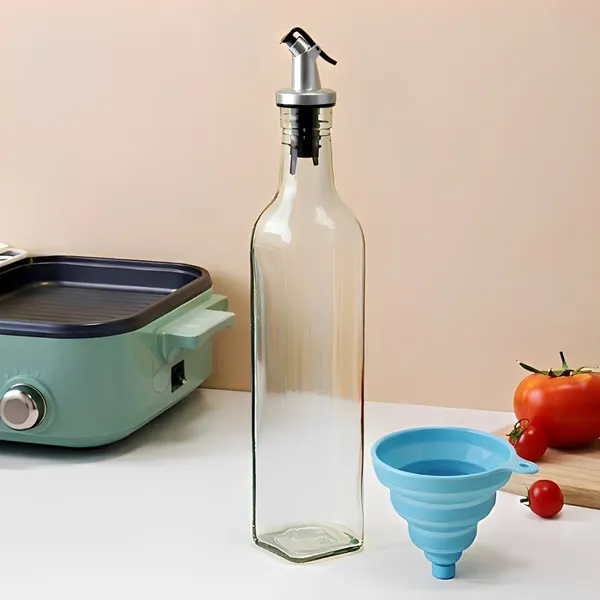 Cocinaire_500ml_Premium_1-Glass_Oil_Dispenser_Bottle_with_Stainless_Steel_Flip-Top_Spout,_Leak-Proof_Drip-Free_Pourer,_Food_Grade_Shatter_Resistant_Olive_Oil_&_Vinegar_Container_with_1-Silicone_Stopper_&_Funnel_(Pack_of_2)