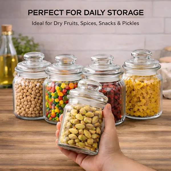 Cocinaire_350ml_Ribbed_Glass_Storage_Jar_with_Airtight_Glass_Lid_and_Silicone_Seal,_Food_Grade_BPA_Free_Transparent_Kitchen_Container_for_Dry_Fruits,_Spices,_Snacks_&_Pantry_Organization_(Pack_of_3)
