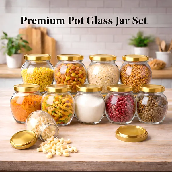 Cocinaire_400ml_Pot_Shape_Glass_Jar_with_Airtight_Golden_Metal_Screw_Lid_�_Premium_Food_Grade_Kitchen_Storage_Container_for_Spices,_Dry_Fruits,_Pulses,_Grains,_Sugar,_Pantry_Organizer_BPA_Free_(Pack_of_6)