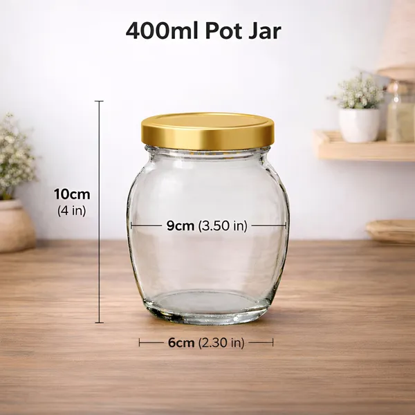 Cocinaire_400ml_Pot_Shape_Glass_Jar_with_Airtight_Golden_Metal_Screw_Lid_�_Premium_Food_Grade_Kitchen_Storage_Container_for_Spices,_Dry_Fruits,_Pulses,_Grains,_Sugar,_Pantry_Organizer_BPA_Free_(Pack_of_6)