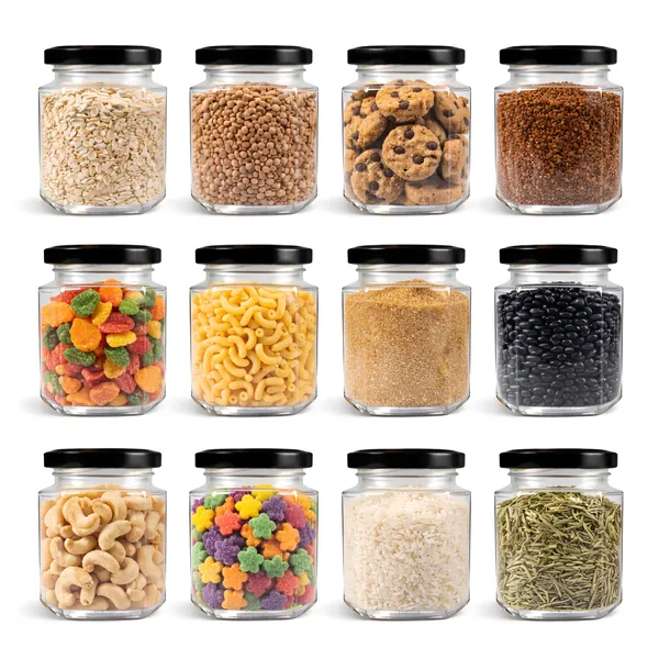 Cocinaire_250ml_Hexagon_Glass_Storage_Jar_with_Black_Metal_Screw_Lid,_Airtight_Clear_Kitchen_Container_for_Spices,_Dry_Fruits,_Pulses,_Grains_&_Pantry_Organization,_Leak_Proof_Food_Grade_Jar_(Pack_of_12)