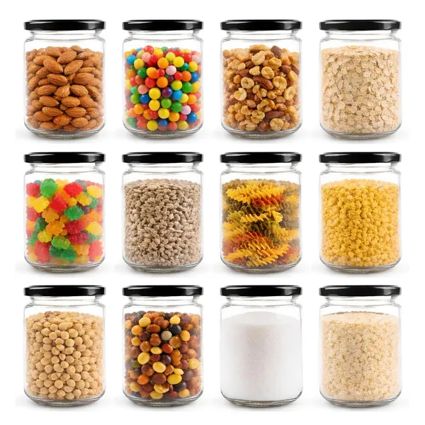 Cocinaire_500ml_Round_Glass_Jar_Airtight_Storage_Container_with_Black_Metal_Screw_Lid_�_Food_Grade_Clear_Kitchen_Pantry_Jar_for_Spices,_Dry_Fruits,_Pulses,_Sugar_&_Coffee_(Pack_of_12)