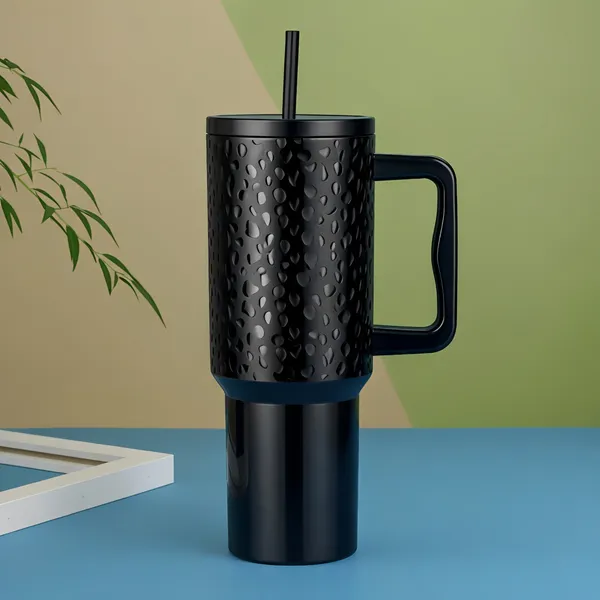 Cocinaire_1200ML_Vacuum_Insulated_Travel_Tumbler_With_Handle_And_Straw_Lid_Double_Wall_Thermal_Drinkware_Leakproof_Large_Capacity_Hot_And_Cold_Beverage_Tumbler_For_Coffee_Water_Office_Gym_Travel_(Leopard_Print-Black)_(Pack_of_1)