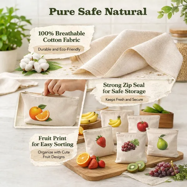 Cocinaire_Reusable_Cotton_Fruit_Storage_Bags_with_Zip_Closure,_Breathable_Eco_Friendly_Produce_Bags_for_Fridge_Organizer,_Washable_Grocery_Storage_Pouches_for_Fruits_&_Veggies_(Beige)_(Pack_of_6)