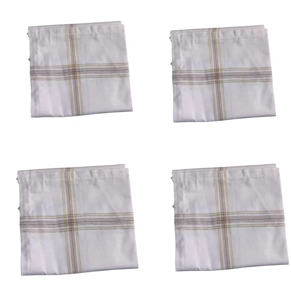 White_Cotton_Premium_Collection_Handkerchiefs_Hanky_White_Striped_Light_Colour_Combo_For_Men_Pack_Of_8