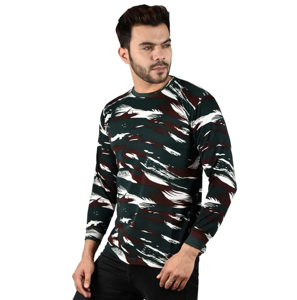 Camouflage_Crpf_Round_Neck_T_Shirt_Full_Sleeve_Army_Military_Defence_For_Men