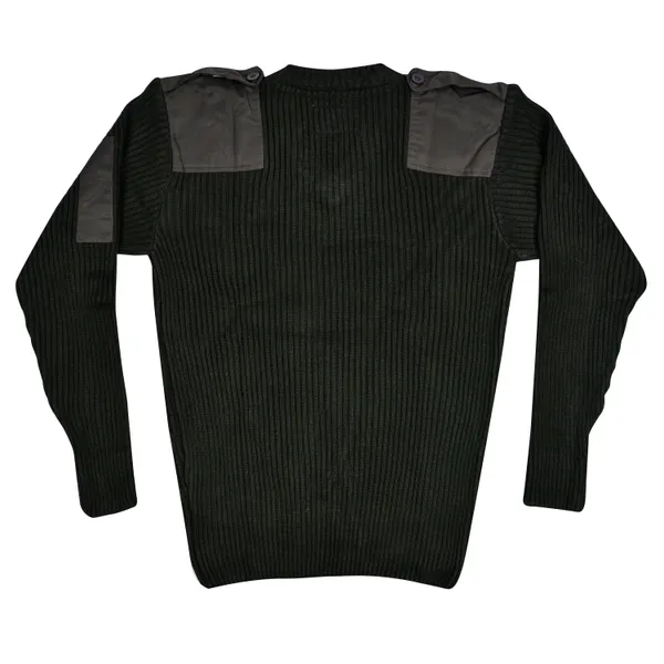 Dark_Olive_Green_Raymond_Indian_Army_Patch_Style_Uniform_Stretchable_Woolen_Full_Sleeves_V_Neck_Pullover_Jersey_Sweater_Sweatshirt_Army_Military_Defence_Police_For_Men