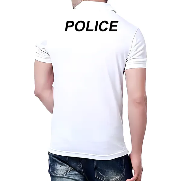 White_Cotton_Up_Police_Logo_Casual_Collar_Polo_T_Shirt_Half_Sleeves_Trendy_Uttar_Pradesh_For_Men