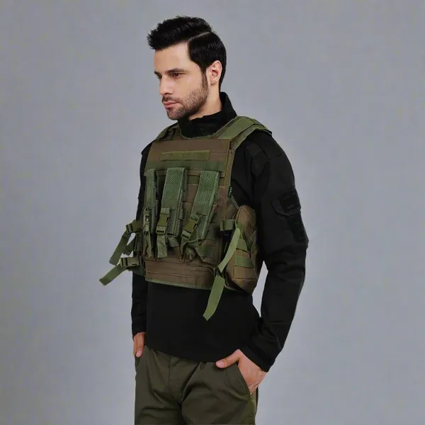 Dark_Olive_Green_Tactical_Vest_Pouch_With_Bulletproof_Jacket_Cover_Premium_Quality_For_Men