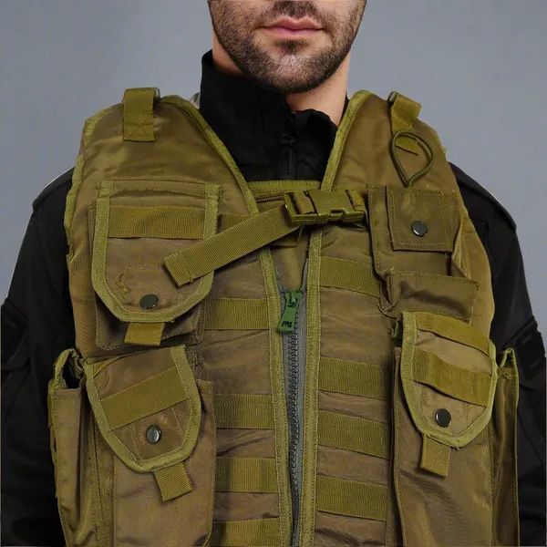 Olive_Green_Tactical_Vest_Pouch_With_Bulletproof_Jacket_Cover_Premium_Quality_For_Men