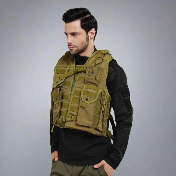 Olive_Green_Tactical_Vest_Pouch_With_Bulletproof_Jacket_Cover_Premium_Quality_For_Men