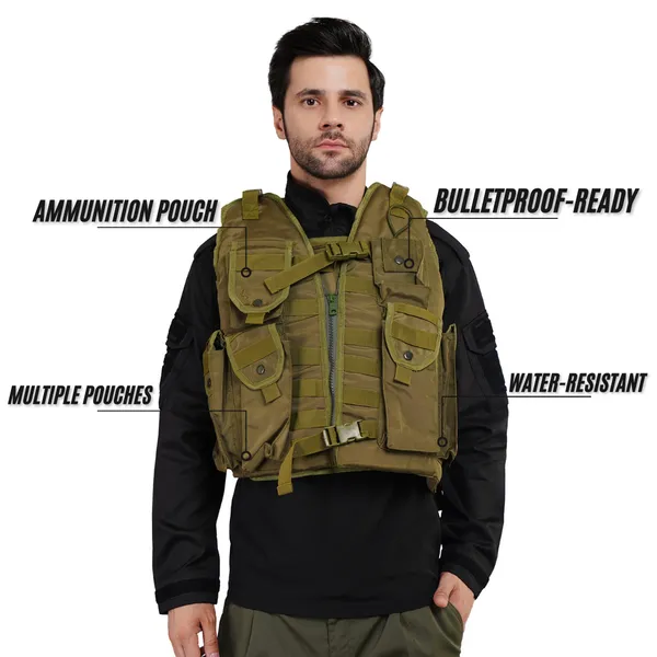 Olive_Green_Tactical_Vest_Pouch_With_Bulletproof_Jacket_Cover_Premium_Quality_For_Men