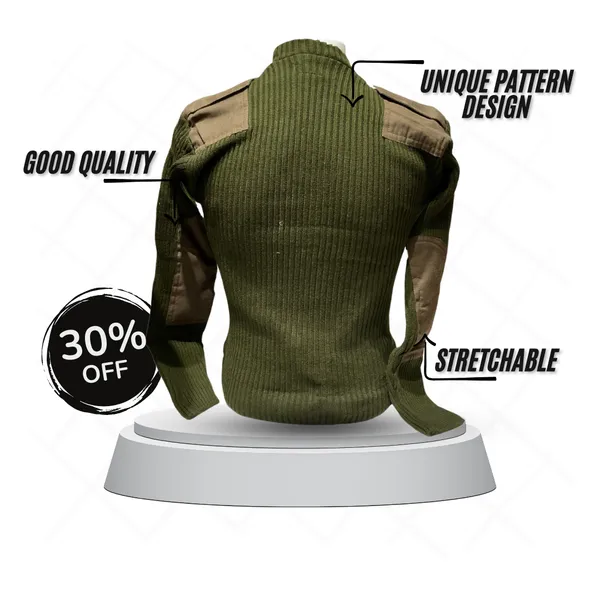Olive_Green_Woolen_Army_Sweater_Thick_Wool_Breathable_And_Perfect_For_Cold_Weather_For_Men