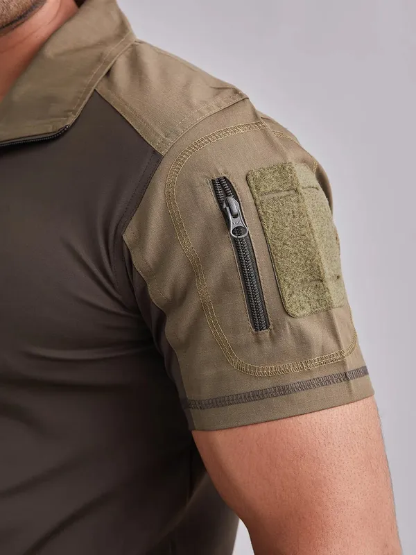 Olive_Green_Half_Tactical_T_Shirt_Durable_Comfortable_Stylish_For_Men