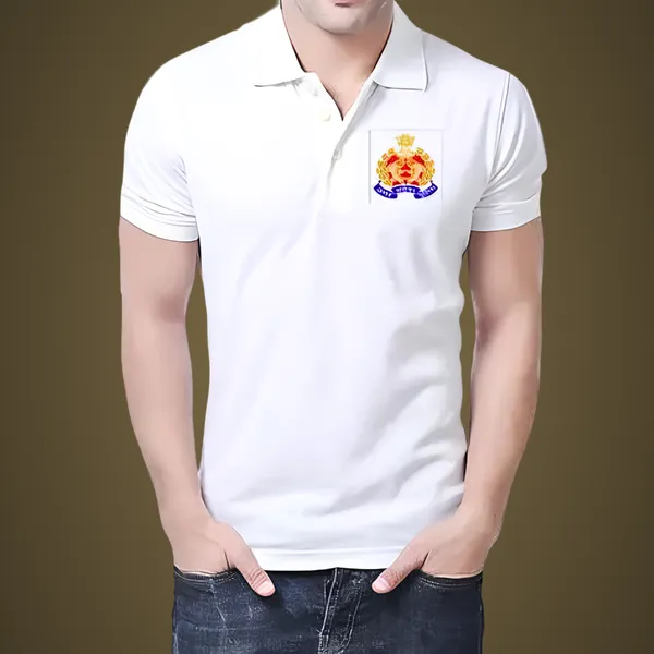 White_Cotton_Up_Police_Logo_Casual_Collar_Polo_T_Shirt_Half_Sleeves_Trendy_Uttar_Pradesh_For_Men