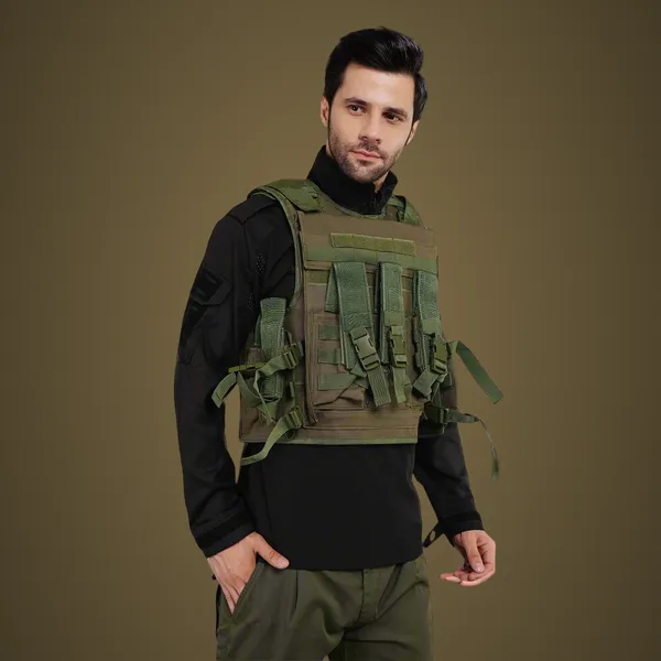 Dark_Olive_Green_Tactical_Vest_Pouch_With_Bulletproof_Jacket_Cover_Premium_Quality_For_Men