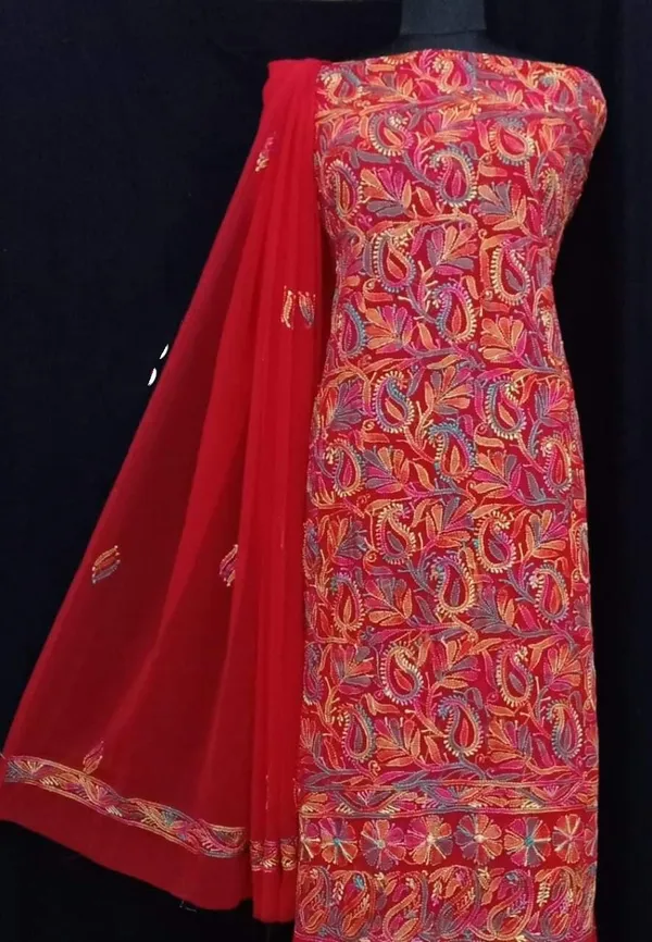Red_Georgette_Chikankari_Suit_With_Silk_Thread_Embroidery