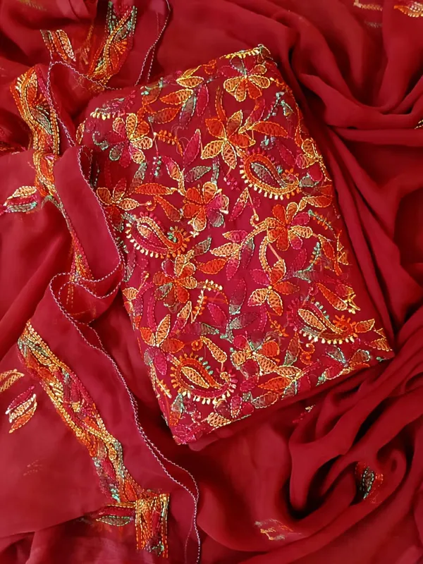 Red_Georgette_Chikankari_Suit_With_Silk_Thread_Embroidery