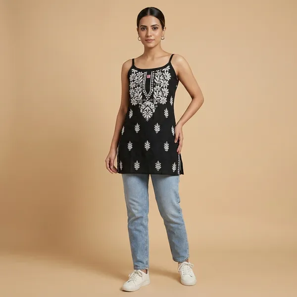 Black_Cotton_Embroidered_Sleeveless_Tunic_Top_For_Women