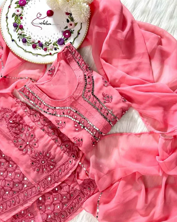 Pink_Chikankari_Sharara_Set_With_Mirror_Work