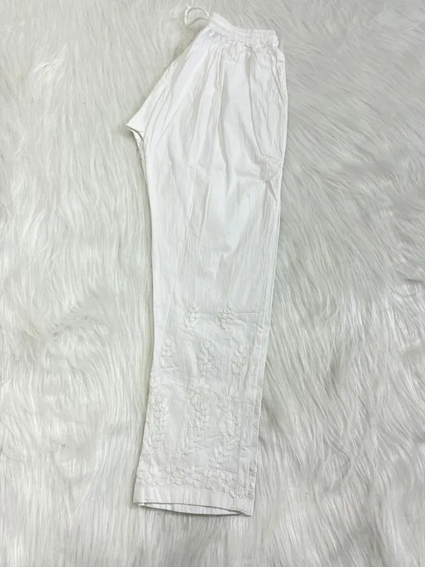 White_Cotton_Chikankari_Hand_Embroidered_Pant
