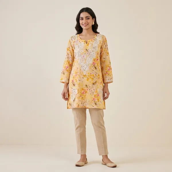 Yellow_Floral_Print_Embroidered_Straight_Kurta_For_Women