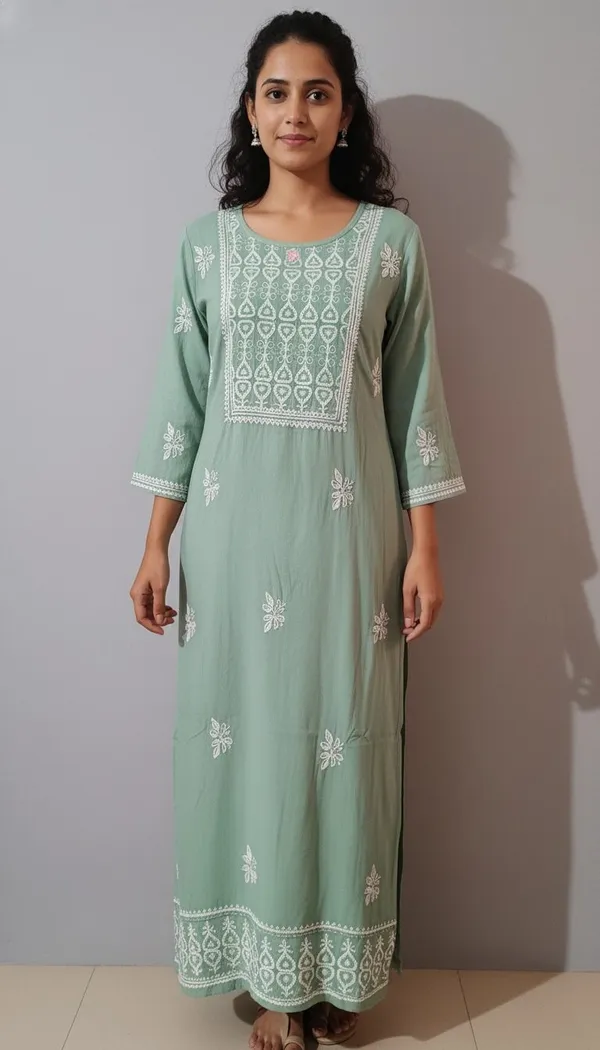 Green_Chikankari_Modal_Kurta_Size_S