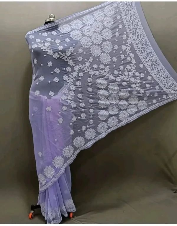 Lavender_Chikankari_Saree_With_Hand_Embroidery