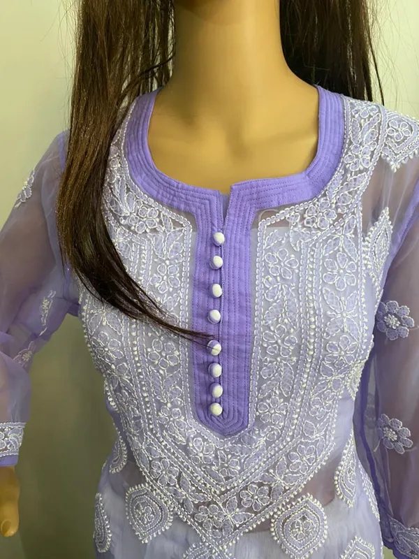 Blue_Georgette_Chikankari_Kurta_With_Hand_Embroidery