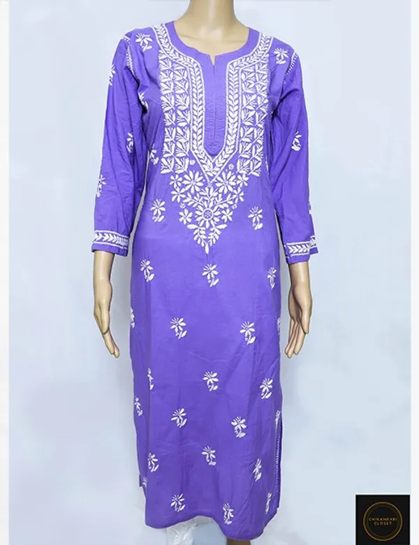 Purple_Modal_Cotton_Chikankari_Kurta
